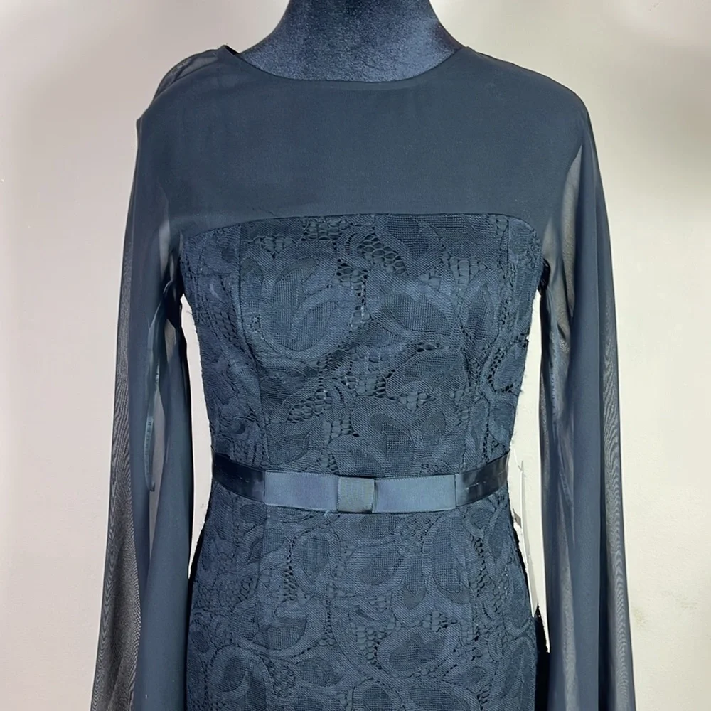 NEW Kay Unger Black Midi Cocktail Dress - Picture 2 of 15